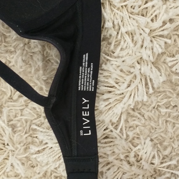 Lively No Wire Black Bra Size 32D - Picture 5 of 5
